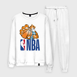 Костюм хлопковый мужской NBA Tiger, цвет: белый