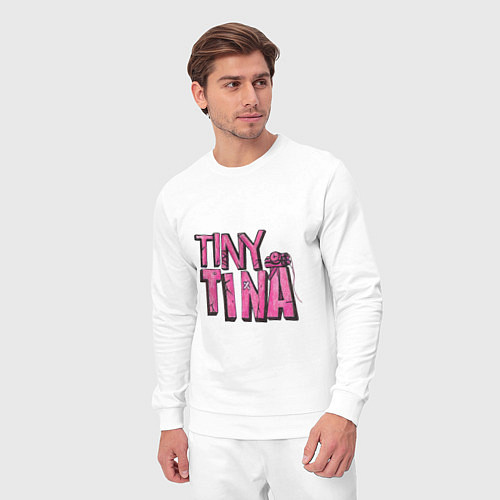 Мужской костюм Розовый логотип Крошки Тины с динамитом / Белый – фото 3