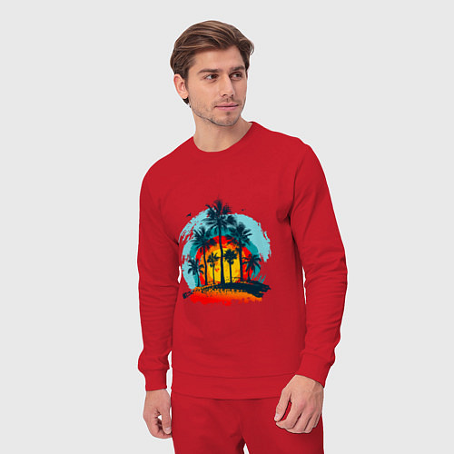 Мужской костюм Рассвет и пальмы / Красный – фото 3