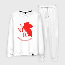 Костюм хлопковый мужской Nerv в Neon Genesis Evangelion, цвет: белый