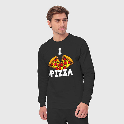Мужской костюм Я люблю пиццу 2 слайса / Черный – фото 3