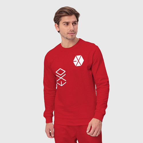 Мужской костюм Логотип группы exo / Красный – фото 3