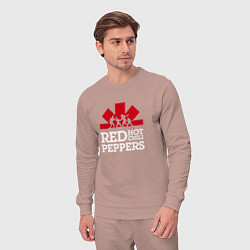 Костюм хлопковый мужской RHCP Logo Red Hot Chili Peppers Logo, цвет: пыльно-розовый — фото 2