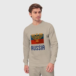 Костюм хлопковый мужской Russia - Союз, цвет: миндальный — фото 2