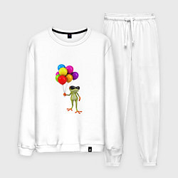 Костюм хлопковый мужской ЛЯГУШОНОК С ВОЗДУШНЫМИ ШАРИКАМИ, цвет: белый