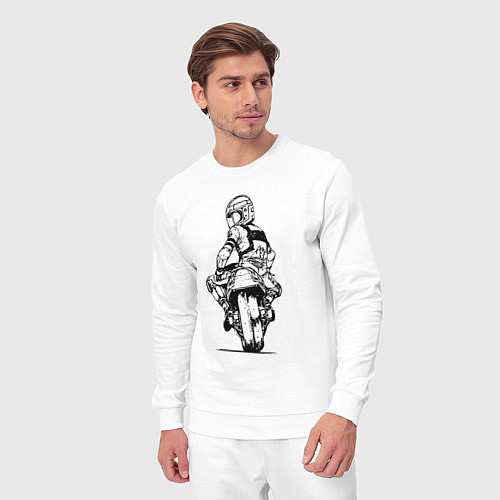Мужской костюм Крутой мотоциклист / Белый – фото 3