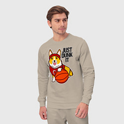 Костюм хлопковый мужской JUST DUNK IT корги, цвет: миндальный — фото 2