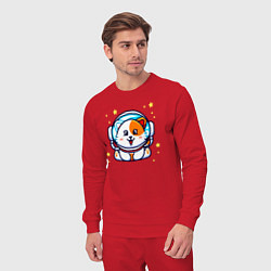 Костюм хлопковый мужской Котенок Астронавт, цвет: красный — фото 2