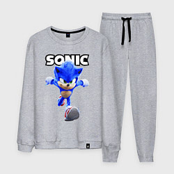 Костюм хлопковый мужской Sonic the Hedgehog 2022, цвет: меланж