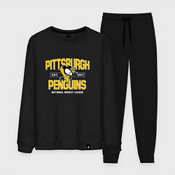 Костюм хлопковый мужской Pittsburgh Penguins Питтсбург Пингвинз, цвет: черный