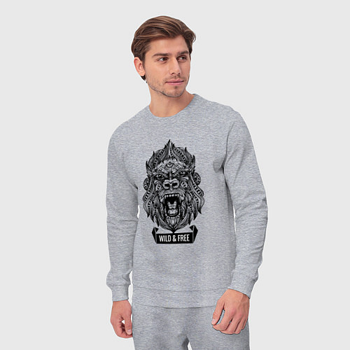 Мужской костюм Горилла в стиле Мандала Mandala Gorilla / Меланж – фото 3