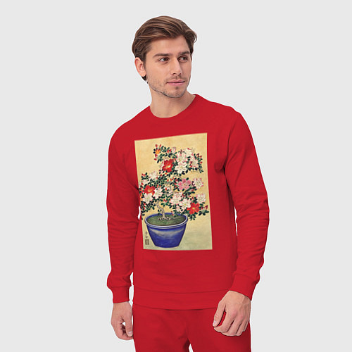 Мужской костюм Blooming Azalea in Blue Pot Цветущая азалия / Красный – фото 3