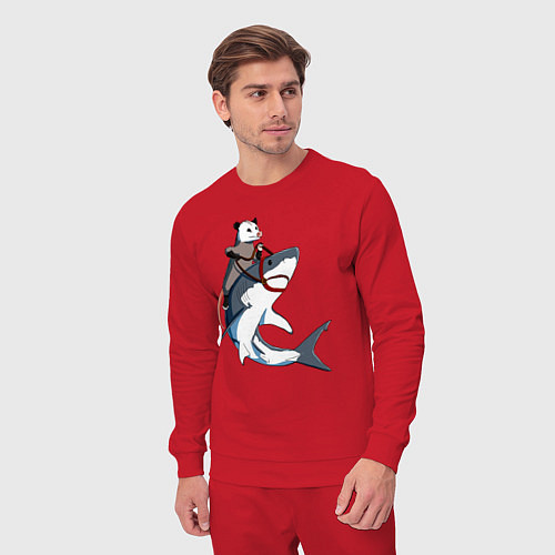 Мужской костюм Опоссум верхом на акуле / Красный – фото 3