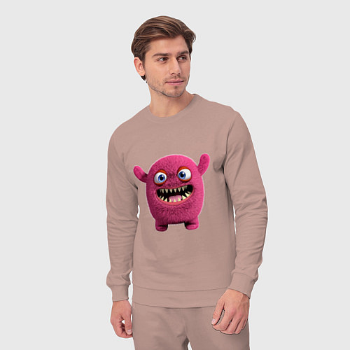 Мужской костюм FLUFFY COLORED MONSTER / Пыльно-розовый – фото 3