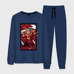 Костюм хлопковый мужской ЛУФФИ 5 ЙОНКО ONE PIECE, цвет: тёмно-синий