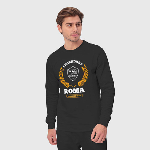 Мужской костюм Лого Roma и надпись Legendary Football Club / Черный – фото 3