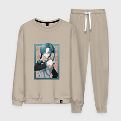 Костюм хлопковый мужской Hatsune Miku Drain, цвет: миндальный