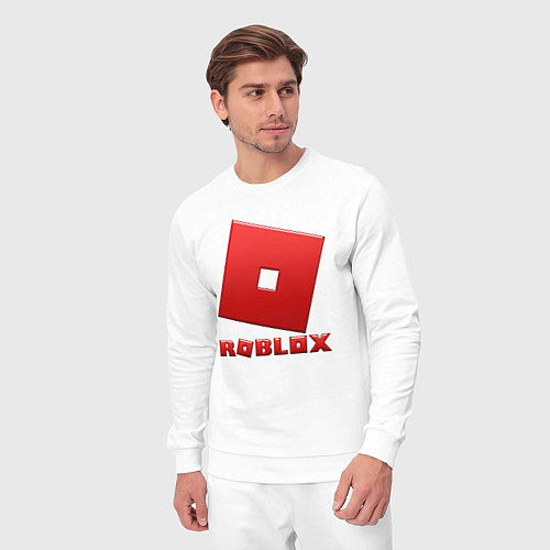 Мужской костюм ROBLOX логотип красный градиент / Белый – фото 3