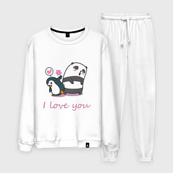 Костюм хлопковый мужской PENGUIN AND PANDA, цвет: белый