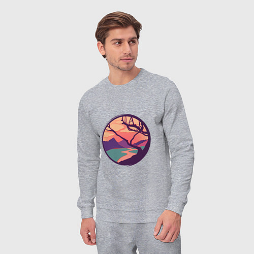 Мужской костюм Оранжевое небо / Меланж – фото 3