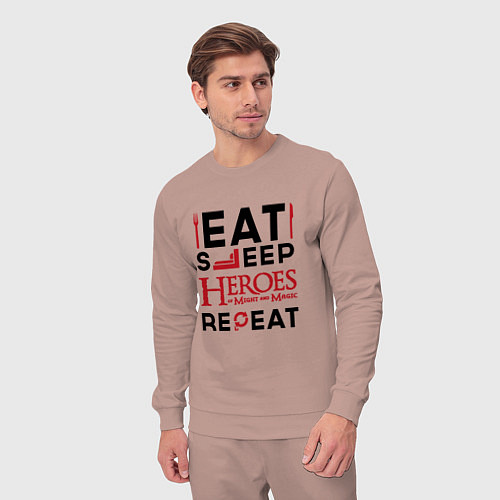 Мужской костюм Надпись: Eat Sleep Heroes of Might and Magic Repea / Пыльно-розовый – фото 3