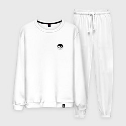 Костюм хлопковый мужской ИНЬ ЯНЬ СМАЙЛ MINI, цвет: белый