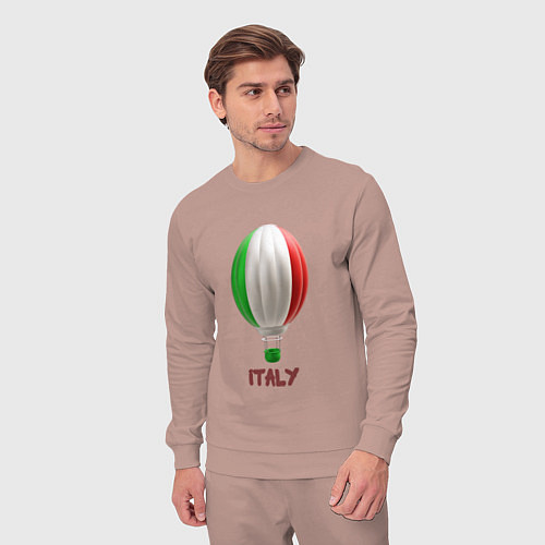 Мужской костюм 3d aerostat Italy flag / Пыльно-розовый – фото 3