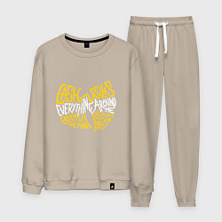 Костюм хлопковый мужской CREAM Wu-Tang, цвет: миндальный