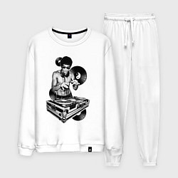 Костюм хлопковый мужской Bruce Lee - Vinyl Dj, цвет: белый