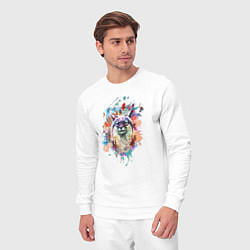 Костюм хлопковый мужской Lynx - рысь, цвет: белый — фото 2