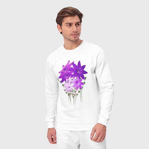 Мужской костюм Flowers purple light / Белый – фото 3