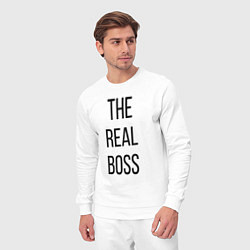 Костюм хлопковый мужской The real boss!, цвет: белый — фото 2