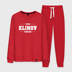 Костюм хлопковый мужской Team Klimov Forever - фамилия на латинице, цвет: красный