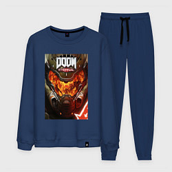 Костюм хлопковый мужской Doom eternal - poster, цвет: тёмно-синий