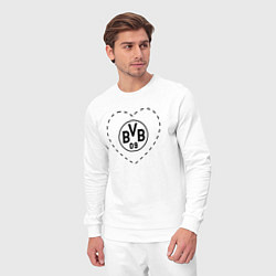 Костюм хлопковый мужской Лого Borussia в сердечке, цвет: белый — фото 2