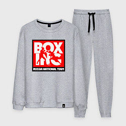 Костюм хлопковый мужской Boxing team russia, цвет: меланж