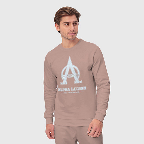 Мужской костюм Альфа легион винтаж лого / Пыльно-розовый – фото 3