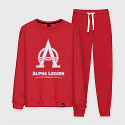 Костюм хлопковый мужской Альфа легион винтаж лого, цвет: красный