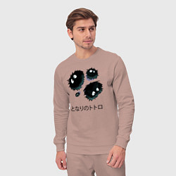 Костюм хлопковый мужской Мой сосед Тоторо - Сусуватари, цвет: пыльно-розовый — фото 2