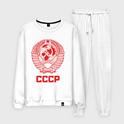 Костюм хлопковый мужской Герб СССР: Советский союз, цвет: белый