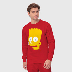 Костюм хлопковый мужской Барт Симпсон - портрет, цвет: красный — фото 2