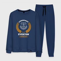 Костюм хлопковый мужской Лого Everton и надпись legendary football club, цвет: тёмно-синий