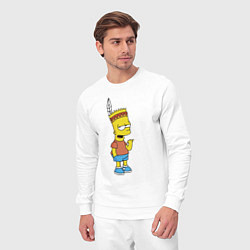 Костюм хлопковый мужской Барт Симпсон - индеец, цвет: белый — фото 2