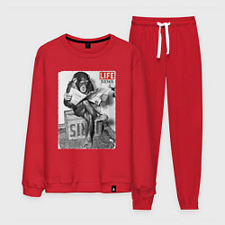 Костюм хлопковый мужской LIFE NEWS:monkeys, цвет: красный