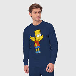 Костюм хлопковый мужской Барт Симпсон - единорог, цвет: тёмно-синий — фото 2
