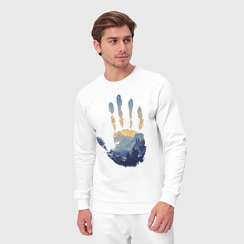Мужской костюм Отпечаток ладони Кратоса / Белый – фото 3