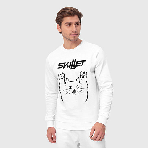 Мужской костюм Skillet - rock cat / Белый – фото 3