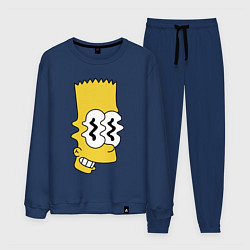 Костюм хлопковый мужской Bart Simpson - glitch, цвет: тёмно-синий