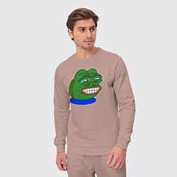 Костюм хлопковый мужской Лягушонок Пепе насмешливо смеётся, цвет: пыльно-розовый — фото 2