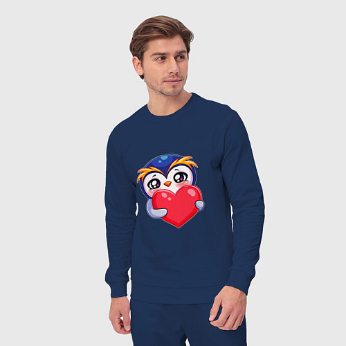 Мужской костюм Пингвиненок с сердцем / Тёмно-синий – фото 3